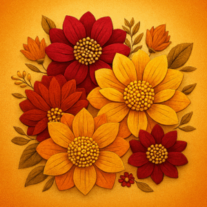 Golden Boom Collage Art